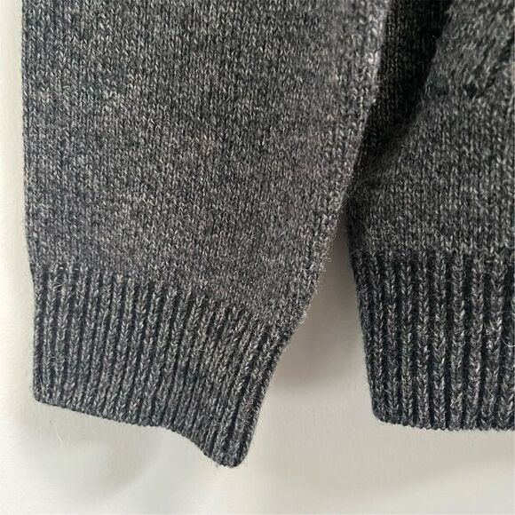 Pronto Uomo Men's Gray Wool Full Zip Bomber Sweater‎ Cardigan Size L - Picture 7 of 9